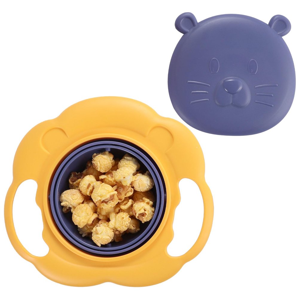 Song Qing Magic Gyro Bowl 360 Degree Rotate Spill-Proof Bowls with Lid Plastic Creative Dishes Practice Feeding Bowls
