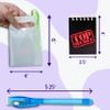4E's Novelty 12 Invisible Ink Pen with UV Light, 12 Mini Top Secret Notebook and 12 White Goodie Bags - Fun Bulk Party Favors for Kids view 2