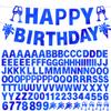 129Pcs Glitter Customizable Banner Kit DIY Custom Letter Banners DIY Happy Birthday Letters 0-9 Numbers Personalized Banner Decor Baby Shower Birthday Party Decorations Supplies(Shiny Sapphire blue) view 1
