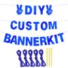 129Pcs Glitter Customizable Banner Kit DIY Custom Letter Banners DIY Happy Birthday Letters 0-9 Numbers Personalized Banner Decor Baby Shower Birthday Party Decorations Supplies(Shiny Sapphire blue) view 3
