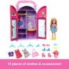 Barbie Chelsea Doll & Closet Toy Playset with 15 Pieces Clothes & Accessories Included, Foldable Set for On-The-Go Play & Storage view 2