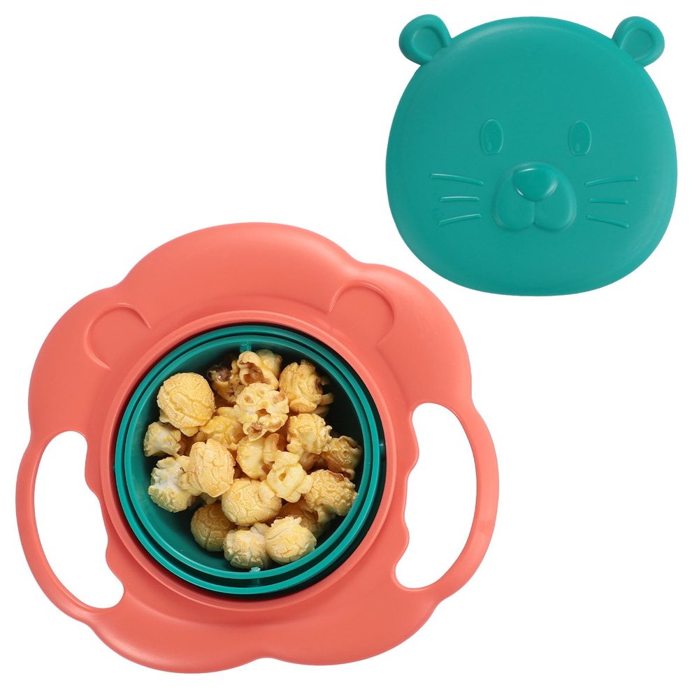 Song Qing Magic Gyro Bowl 360 Degree Rotate Spill-Proof Bowls with Lid Plastic Creative Dishes Practice Feeding Bowls