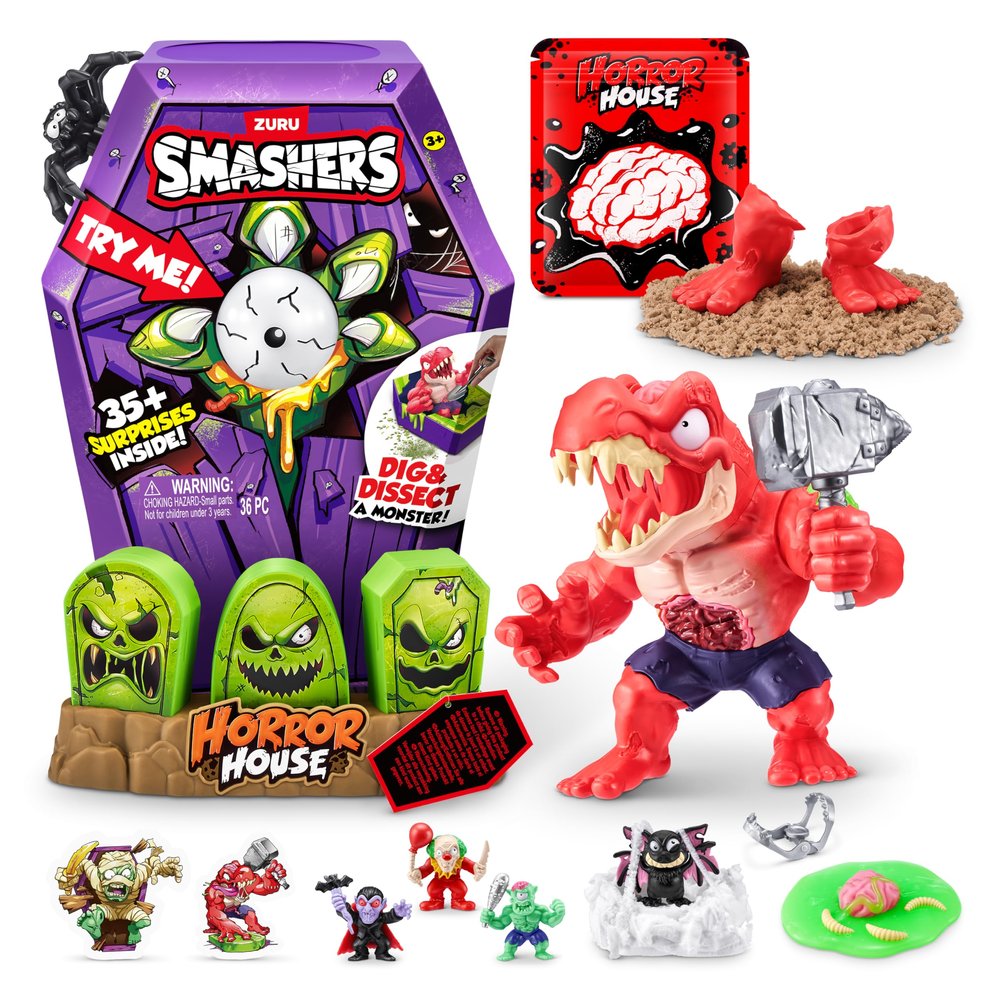 Smashers Mega Horror House (Black) by ZURU, Interactive Toy, Collectable Toy for Kids and Teens