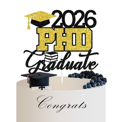 2026 PHD Graduate Cake Topper, Congrats PHD, PHD Graduation, PHinally Done, Class of 2026 College Graduation Party Decorations Supplies