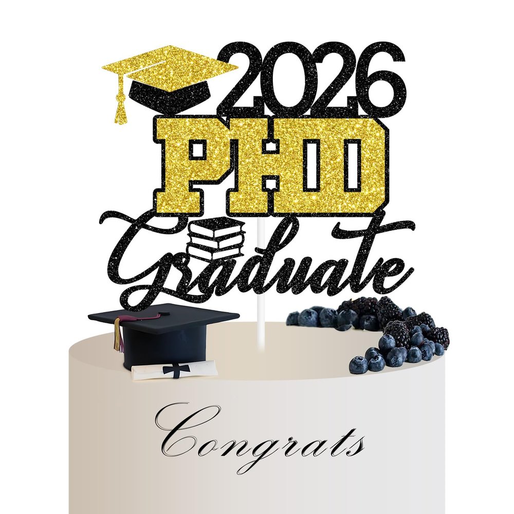 2026 PHD Graduate Cake Topper, Congrats PHD, PHD Graduation, PHinally Done, Class of 2026 College Graduation Party Decorations Supplies