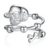 qielizhu Skull Ring 925 Sterling Silver Skull Ring Anxiety Relief Rings Anti Anxiety Stress Ring with Bead Spinner Rings Jewelry Gifts for Women (8) view 1