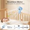 Bearwind Mini Portable Stroller Fan for Travel,360 Rotation,4-Speed LED Night Light Clip on Fans Operated by Rechargeable Battery, Cordless Fan with Tripod Car Seat Baby Pram (Blue) view 2