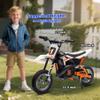 24V 7AH Kids Ride on Dirt Bike, 250W Strong Motor 13.6MPH Fast Speed Electric Off-Road Motorcycle, Leather Seat Dirt Bike, Chain-Driven, Metal Suspension, Air-Filled Tires, White view 4