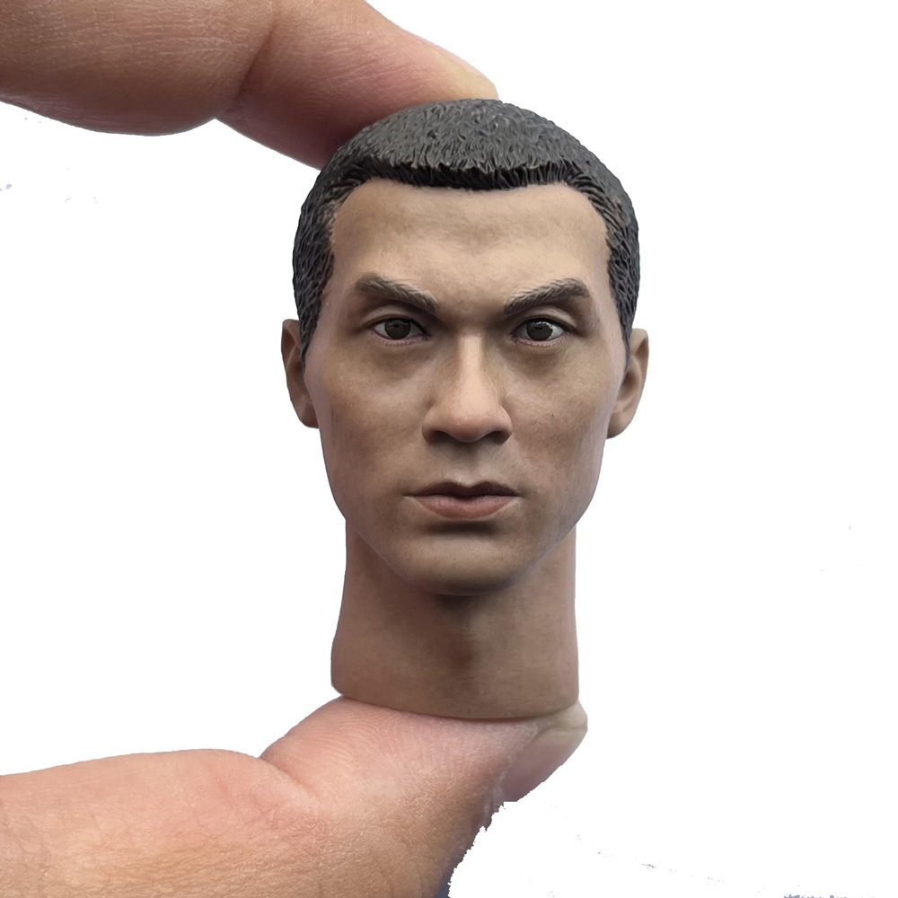 1/6 Scale Asian Male Head Sculpt Carved for 12inch Male Soldier Action Figure Body Collection (V)