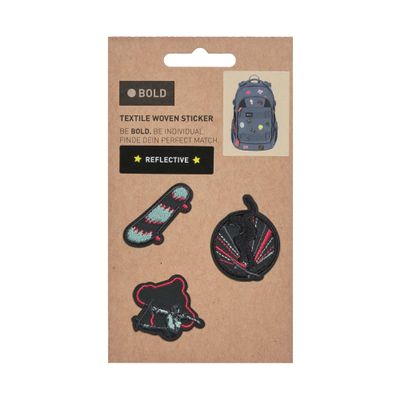 BOLD Lssig Textile Stickers Self-Adhesive (Pack of 3) / Bold Match Textile Sticker, Skater, Mittel, Textile sticker