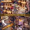 Spilay DIY Dollhouse Booknook Kit,DIY Bookshelf kit,Bookends Model Build kit,Handmade Crafts Gifts for Birthday Christmas (Magical Night Alley with LED Lights, English Manual) view 3