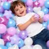 GOGOSO Ball Pit Balls,Plastics Balls for Ball Pit, Stars Hearts Shape for PastelBall for Toddlers Kids Pearl Pink+Blue+Purple+White,100pcs view 4