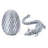 3D Printed Dragon - Full Articulated Crystal Dragon with Egg,Home Office Decor Executive Desk Toys,Adults Surprise Fidget Toys for Autism/ADHD (Silk Silver,12") view 1