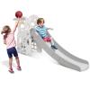 4 in 1 Toddler Slide, Indoor Slide for Toddlers with Extra Long Slipping Slope and Basketball Hoop, Baby Slide for Kid Play Climber Slide Playground, Ideal Gift for Age 1-7 Boys & Girls (Grey) view 1
