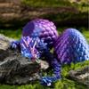 3D Printed Dragon - Full Articulated Crystal Dragon with Egg,Home Office Decor Executive Desk Toys,Adults Surprise Fidget Toys for Autism/ADHD (Silk Red,12") view 4