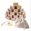 Bimi Boo Alphabet Lacing Beads for Toddlers - ABC Fine Motor Letter Threading Wooden Toy with Objects & Animals (26 Large Stringing Blocks, 2 Ropes, Cotton Bag) view 4