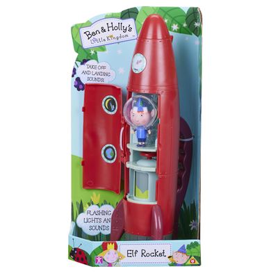 Ben & Holly Electronic Elf Rocket, Toddler Toy, Gift for 3-6 Years Old, Little Kingom, Interactive Toy with Lights and Sounds, Silver