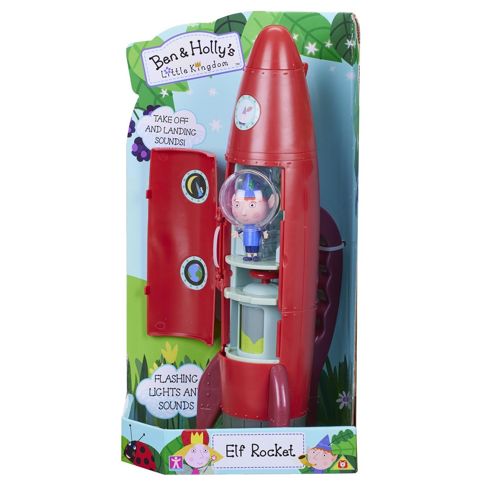 Ben & Holly Electronic Elf Rocket, Toddler Toy, Gift for 3-6 Years Old, Little Kingom, Interactive Toy with Lights and Sounds, Silver