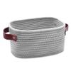 ABenkle Small Storage Basket, Mini Baskets with Handle, Cute Cotton Woven Baskets for Shelves, Boho Decorative Toy Storage Bin for Nursery, Spa, Empty Gift Basket - XS, Grey view 1