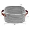 ABenkle Small Storage Basket, Mini Baskets with Handle, Cute Cotton Woven Baskets for Shelves, Boho Decorative Toy Storage Bin for Nursery, Spa, Empty Gift Basket - XS, Grey view 2