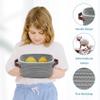 ABenkle Small Storage Basket, Mini Baskets with Handle, Cute Cotton Woven Baskets for Shelves, Boho Decorative Toy Storage Bin for Nursery, Spa, Empty Gift Basket - XS, Grey view 3