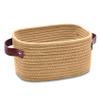 ABenkle Small Storage Basket, Mini Baskets with Handle, Cute Cotton Woven Baskets for Shelves, Boho Decorative Toy Storage Bin for Nursery, Spa, Empty Gift Basket - XS, Brown view 1