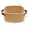 ABenkle Small Storage Basket, Mini Baskets with Handle, Cute Cotton Woven Baskets for Shelves, Boho Decorative Toy Storage Bin for Nursery, Spa, Empty Gift Basket - XS, Brown view 2