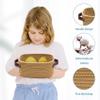 ABenkle Small Storage Basket, Mini Baskets with Handle, Cute Cotton Woven Baskets for Shelves, Boho Decorative Toy Storage Bin for Nursery, Spa, Empty Gift Basket - XS, Brown view 4