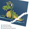 1000 Piece Jigsaw Puzzle for Adults Personalized Picture Puzzle Cartoon Crocodile Customized Wooden Puzzle for Family, Birthday, Wedding, Game Nights Gifts, 29.5"x19.7" view 3