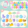 JOYIN 24 Pcs Easter Prefilled Eggs with Mochi Squishy Toys, Animal Stress Reliever Squishy Toy for Glitter Transparent Easter Eggs Filler, Kids Party Favor, Basket Stuffers, Classroom Prize Supplies view 2