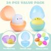 JOYIN 24 Pcs Easter Prefilled Eggs with Mochi Squishy Toys, Animal Stress Reliever Squishy Toy for Glitter Transparent Easter Eggs Filler, Kids Party Favor, Basket Stuffers, Classroom Prize Supplies view 3