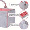 Mr. Pen- Baby Diaper Caddy Organizer, 1 Pack, Pink Inside, Baby Caddy Organizer with Handle, Compact Size, Collapsible & Portable view 3