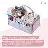 Mr. Pen- Baby Diaper Caddy Organizer, 1 Pack, Pink Inside, Baby Caddy Organizer with Handle, Compact Size, Collapsible & Portable view 4