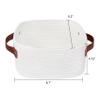 ABenkle Small Storage Basket, Mini Baskets with Handle, Cute Cotton Woven Baskets for Shelves, Boho Decorative Toy Storage Bin for Nursery, Spa, Empty Gift Basket - XS, White view 2