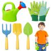 Biubee Kids Gardening Tools Set - Sturdy Watering Can Toy Set with Metal Shovel Hand Rake Kids Gloves, Toddler Gardening Kit Garden Toys for Outdoor Beach Sand Toy Gift view 1