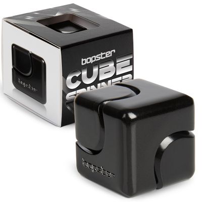 bopster Fidget Cube Spinner | Anodised Metal Hand Spinner | Sensory & Stress Relief Toy for Kids & Adults | ADHD, ADD, Autism | Ideal Gift | Black