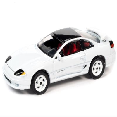 1992 Stealth R/T Twin Turbo White with Black Top and Red Interior Modern Muscle Limited Edition to 12040 Pieces Worldwide 1/64 Diecast Model Car by Auto World 64302-AWSP063A