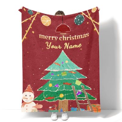 ANSXINDA Personalized Baby Blanket for Girls with Name,Custom Christmas Blanket, Birthday Gift for Infant Newborn Toddler, Customized Kid Name Blanket Soft Fleece Blanket, 50"x60"