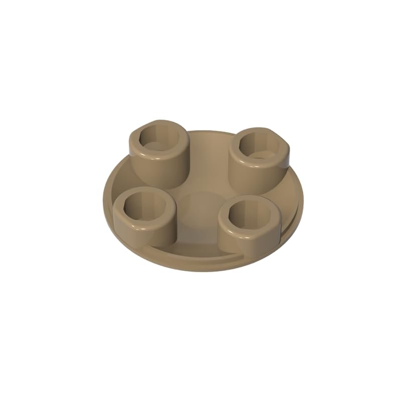 Gobricks 2654 54205 2x2 Round Plate With Clip Transparent Red, 50 pcs
