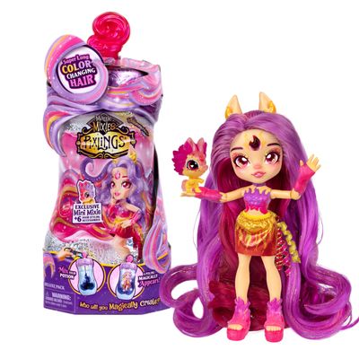 Magic Mixies Pixlings Deluxe Pack, Pippa The Firehorse, Shimmer Reveal, Create & Mix Potion That Magically Reveals 6.5" Pixling Doll Inside Potion Bottle - Exclusive Mini Mixies & 6 Hair Accessories