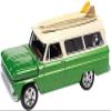 1965 Chevy Suburban Green Metallic and Cream with Two Surfboards Surf Rods Limited Edition to 3600 Pieces Worldwide 1/64 Diecast Model Car by Auto World CP7831 view 1
