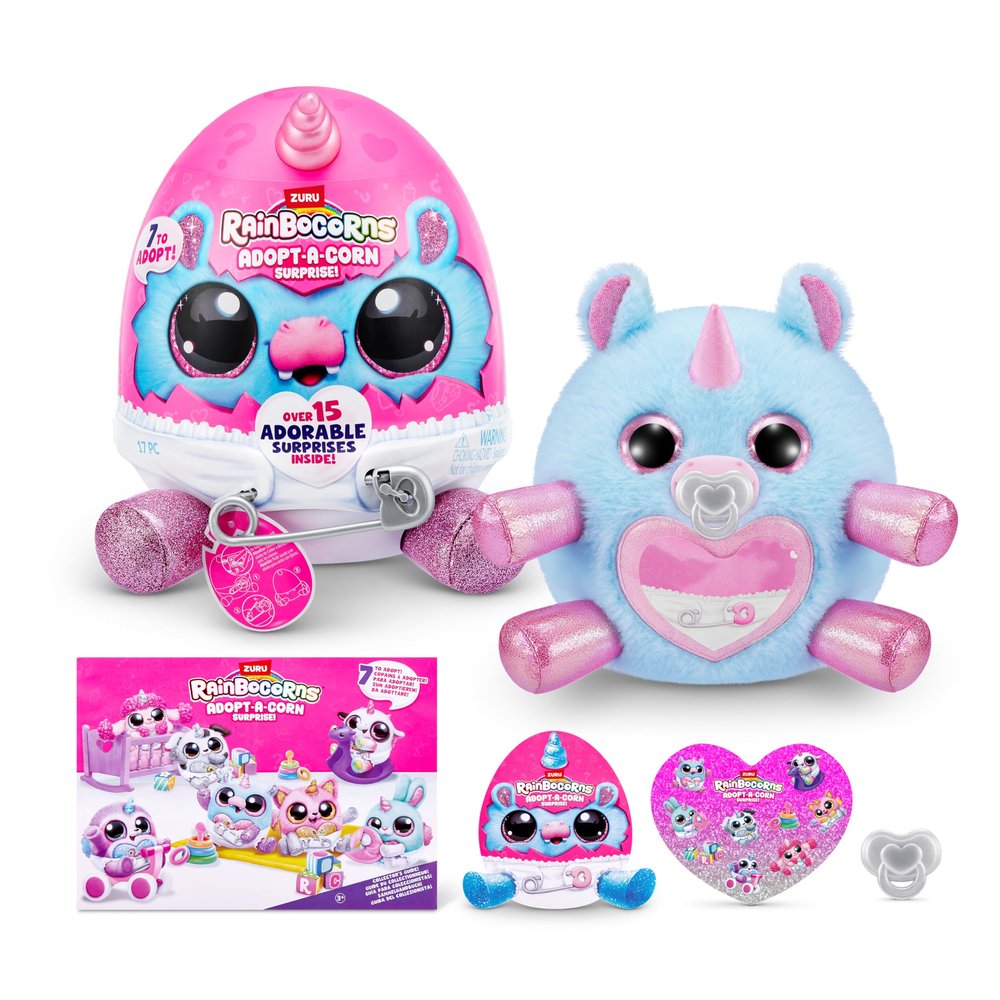 Adopt-A-Corn Surprise (Hippo) by ZURU Plush Toy, Collectible Plush, Baby, Surprise Eggs for Girls & Children