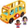 Fisher-Price Little People Toddler Toy School Bus Musical Push-Along Vehicle with 2 Figures for Pretend Play Ages 1+ Years view 1