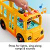 Fisher-Price Little People Toddler Toy School Bus Musical Push-Along Vehicle with 2 Figures for Pretend Play Ages 1+ Years view 3