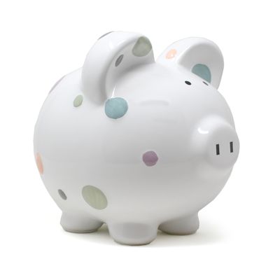 Child to Cherish Ceramic Piggy Bank for Girls, Pastel Multi Dot