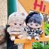 niannyyhouse 10cm 15cm 20cm Plush Doll Clothes Berets Jacket Pants Eyewear Leather Boots Leopard Print Suits Dolls Accessories (Black, 10cm) view 4