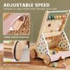 Tiny Land Wooden Baby Walker, Adjustable Speed Baby Push Walker for Boys and Girls, Montessori Activity Center Push Toy for Kids' Development, Ideal Christmas Gift for Toddlers (Morandi) view 3