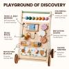 Tiny Land Wooden Baby Walker, Adjustable Speed Baby Push Walker for Boys and Girls, Montessori Activity Center Push Toy for Kids' Development, Ideal Christmas Gift for Toddlers (Morandi) view 4