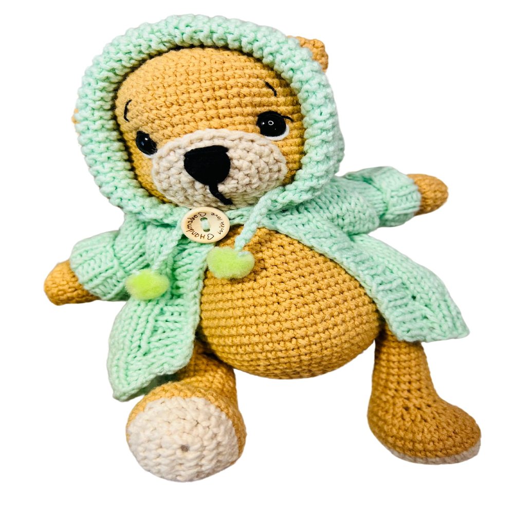 Handmade Teddy Bear Crochet Plushie Doll Amigurumi Bear doll toddler gifts baby shower gifts Baby nursery decor Photo props