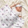 IWEORTHY Personalized Baby Boy Swaddle Blanket, Personalized Baby Girl Blanket, Custom Baby Gifts, Newborn Swaddle Wrap (Rainbow) view 3